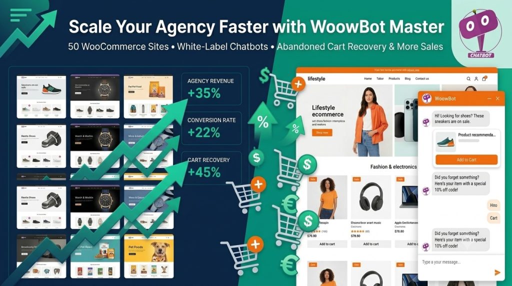 How WoowBot Master License helps web design agencies scale faster with ecommerce clients
