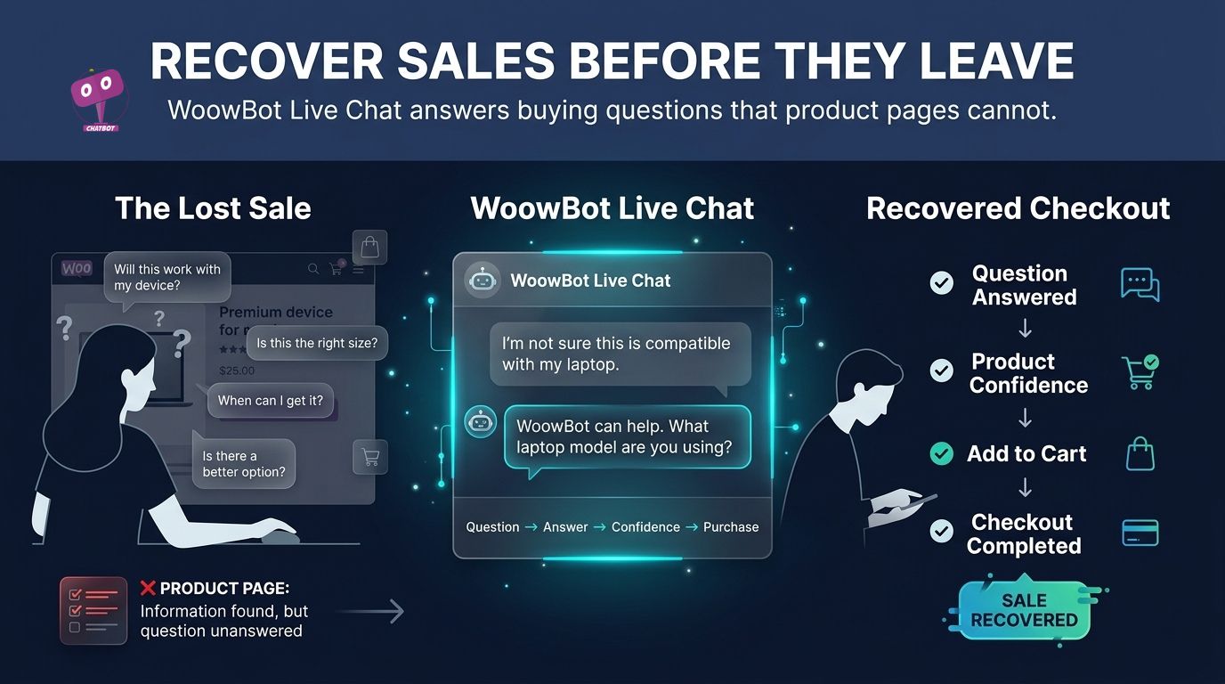 Why Can WoowBot Live Chat Recover Sales That Product Pages Miss